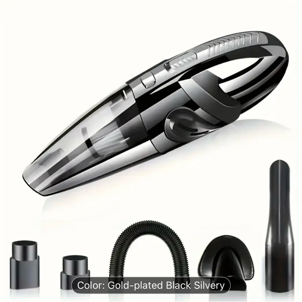 Black And Silver Handheld Vacuum Cleaner